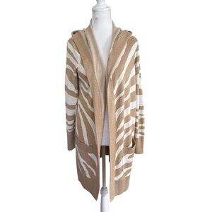 Chico's‎ Zenergy Cotton-Cashmere Blend Cardigan 1 Medium Zebra Print